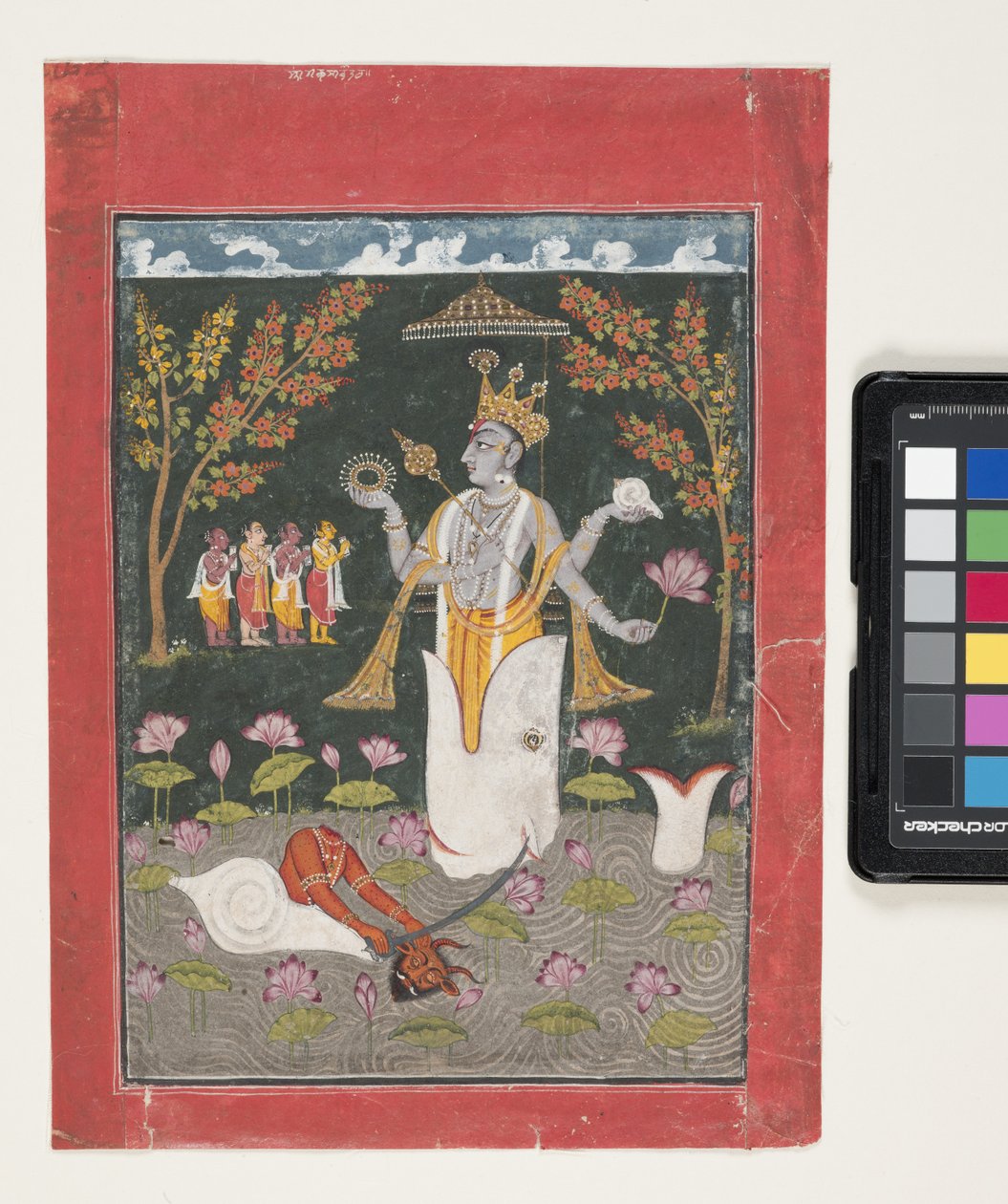 Matsya-Avatar von Vishnu: Die Tötung von Sankh Asura von Indian School