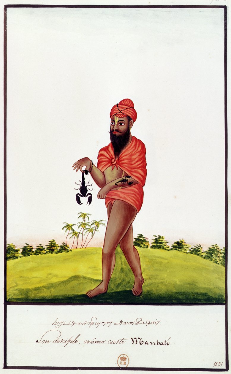 Verkäufer von Heilmitteln gegen Skorpionstiche, 1831 von Indian School