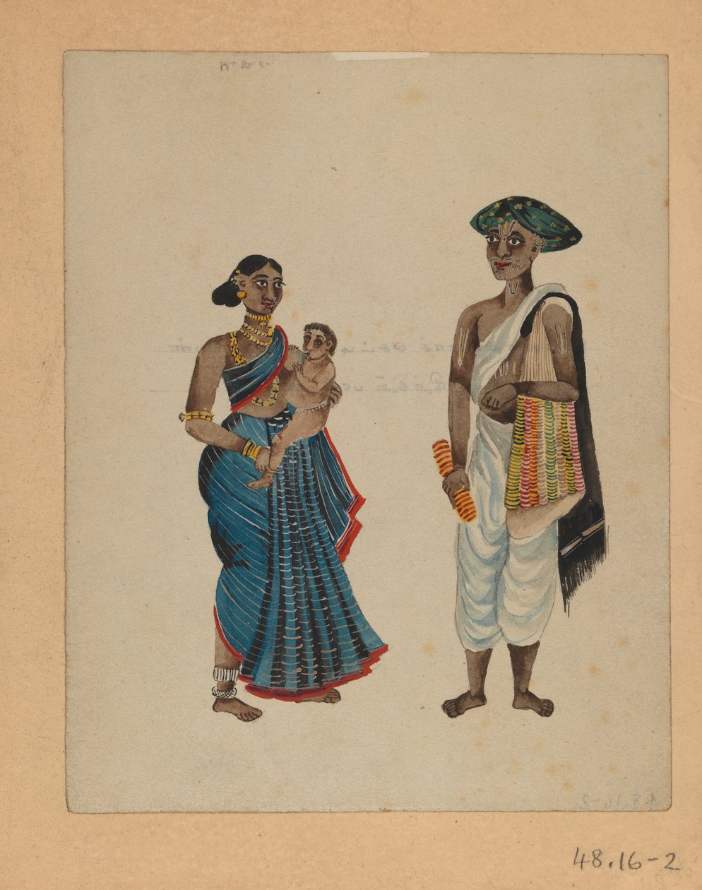 Eine von neun Bildern, die Inder in verschiedenen Berufen zeigen von Indian School