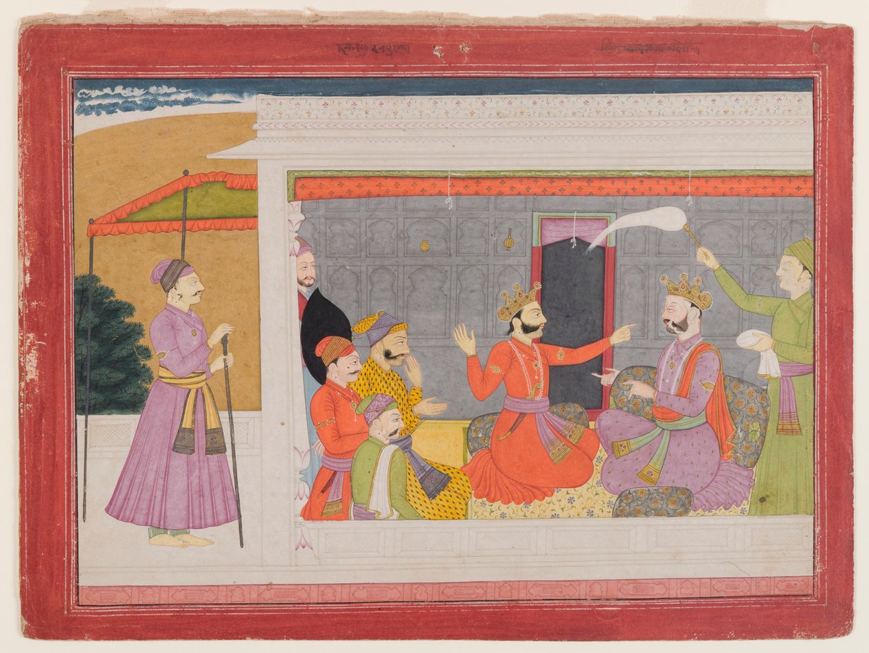 Seite aus einer Rukmini Haran Serie, ca. 1780-1800 von Indian School