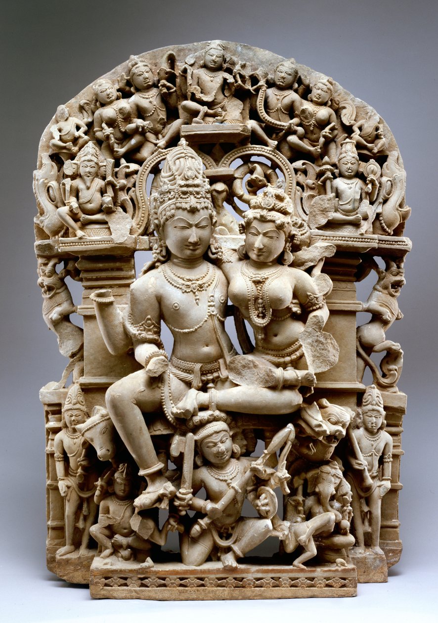 Ravana und Siva, Hinglajgarh-Kultur, 1100 n. Chr. von Indian School