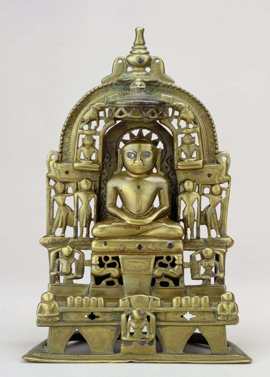 Sitzende Darstellung des Jain-Tirthankara Kuntanatha, Vasantagarh, Süd-Rajasthan, 1476 von Indian School