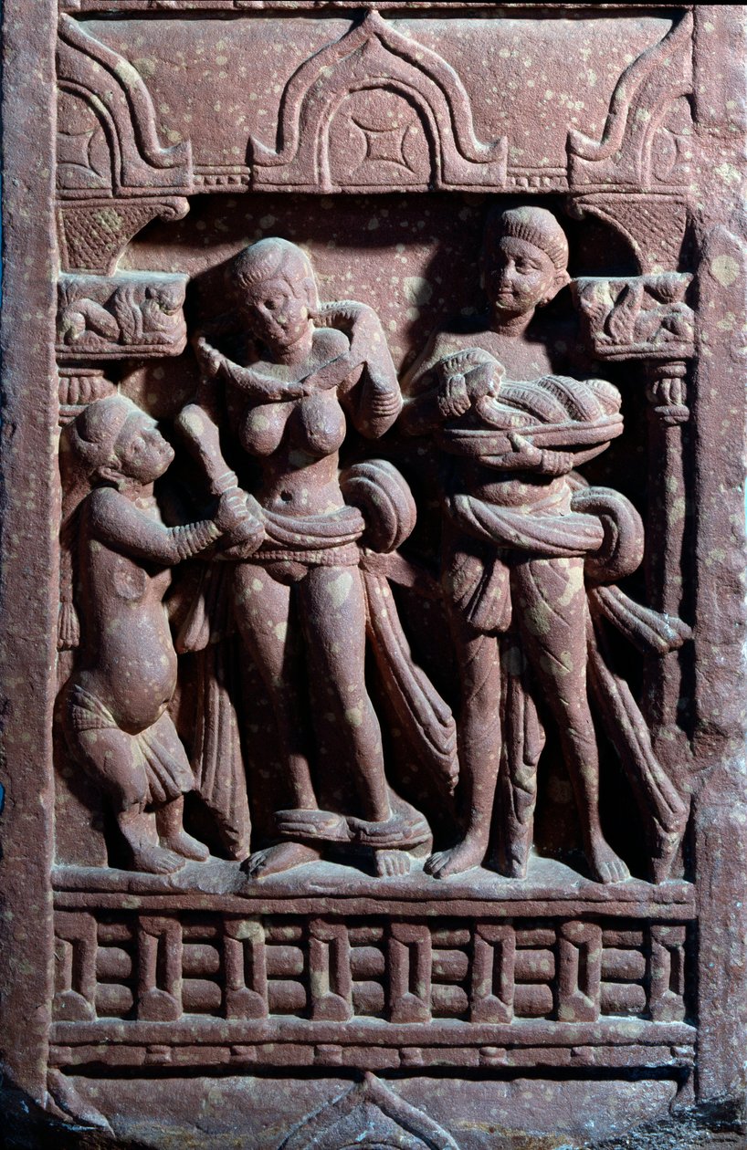 Sundari-Toilette (Sandsteinskulptur) von Indian School