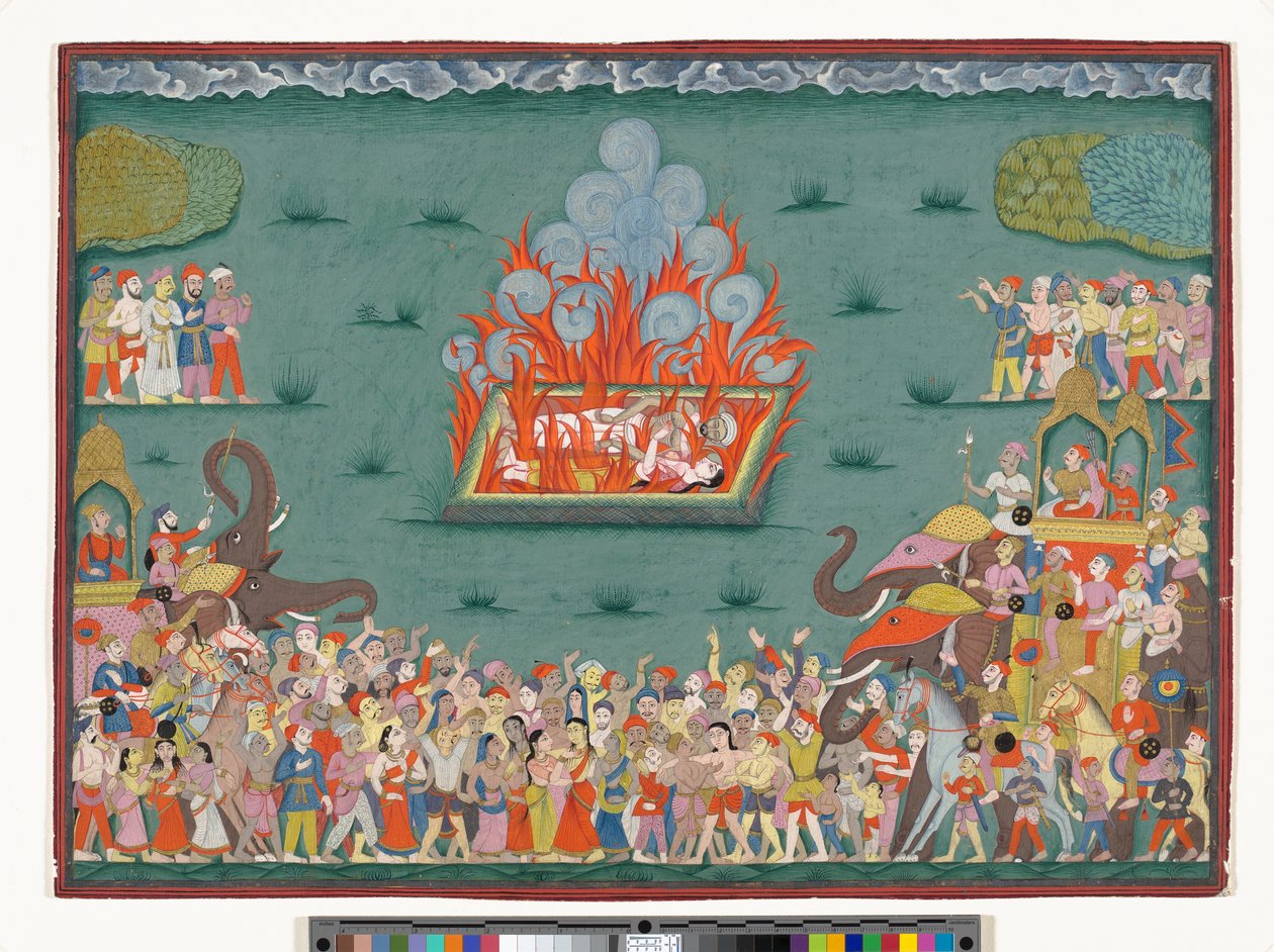 Das Sati von Ramabai, Frau von Madhavrao Peshwa, ca. 1772-75 von Indian School