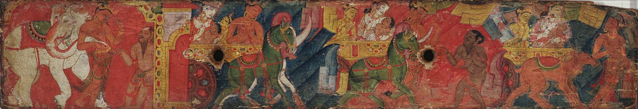Vessnatara Jataka, von einem Manuskriptdeckel, Pala-Schule, ca. 1200 von Indian School