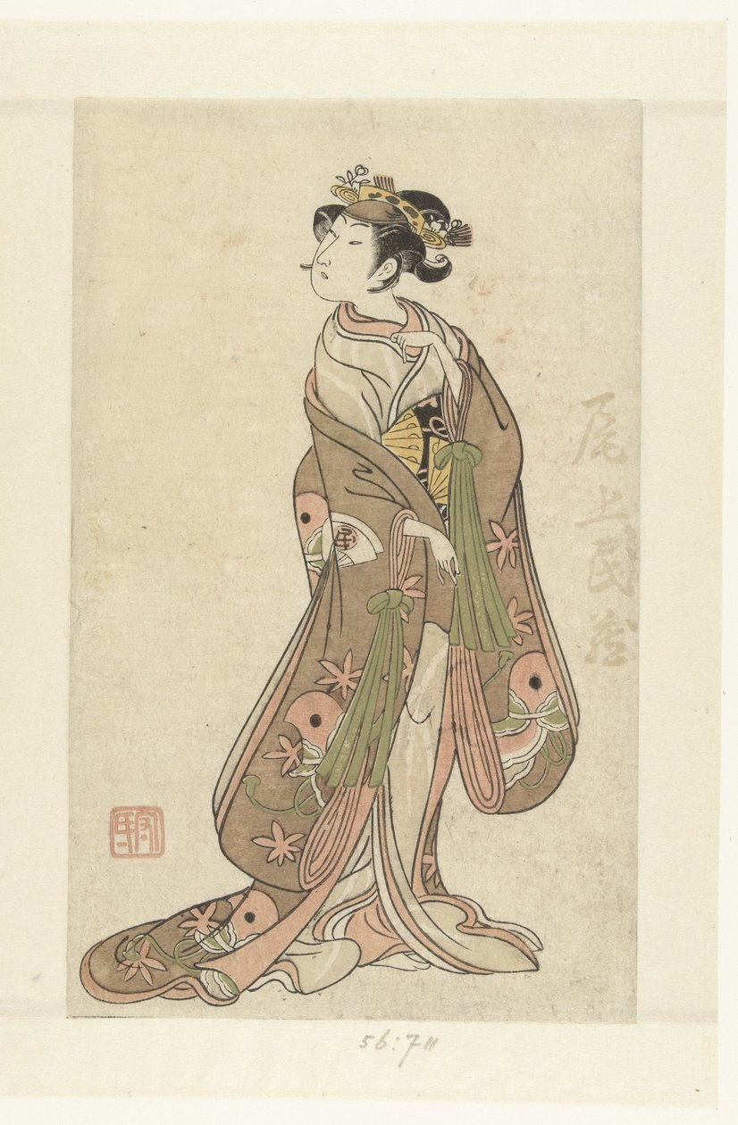 Der Schauspieler Onoe Tamizo I in Frauenrolle von Ippitsusai Bunchō