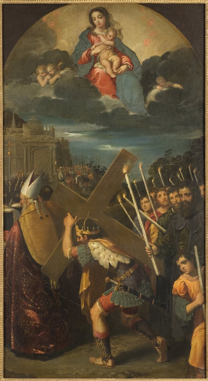 Kaiser Heraklius bringt das Wahre Kreuz nach Jerusalem zurück von Ippolito Scarsella