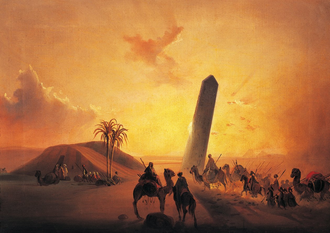 Karawane in der Wüste, Gemälde von Ippolito Caffi (1809-1866) von Ippolito Caffi