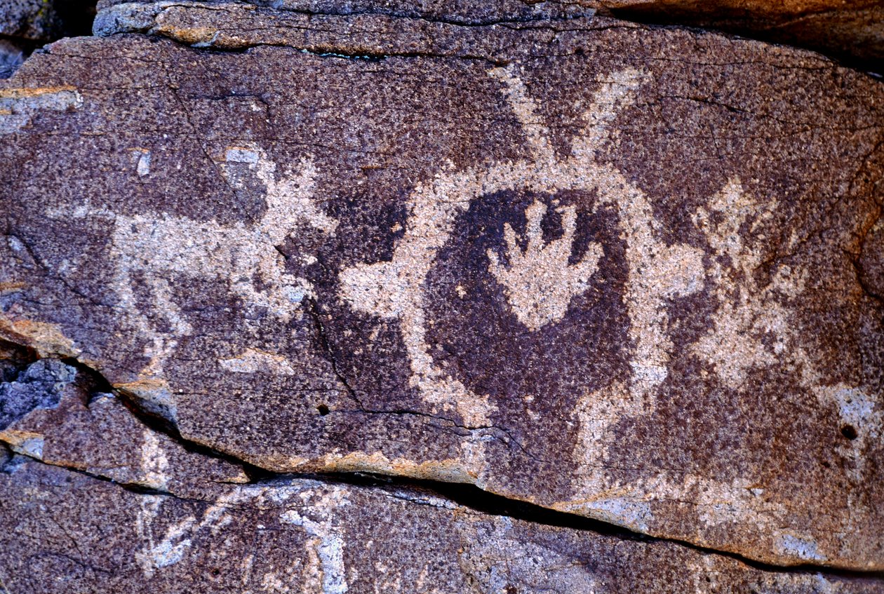 Anasazi Petroglyphen (Felskunst) Schnitzereien in New Mexico von Ira Block