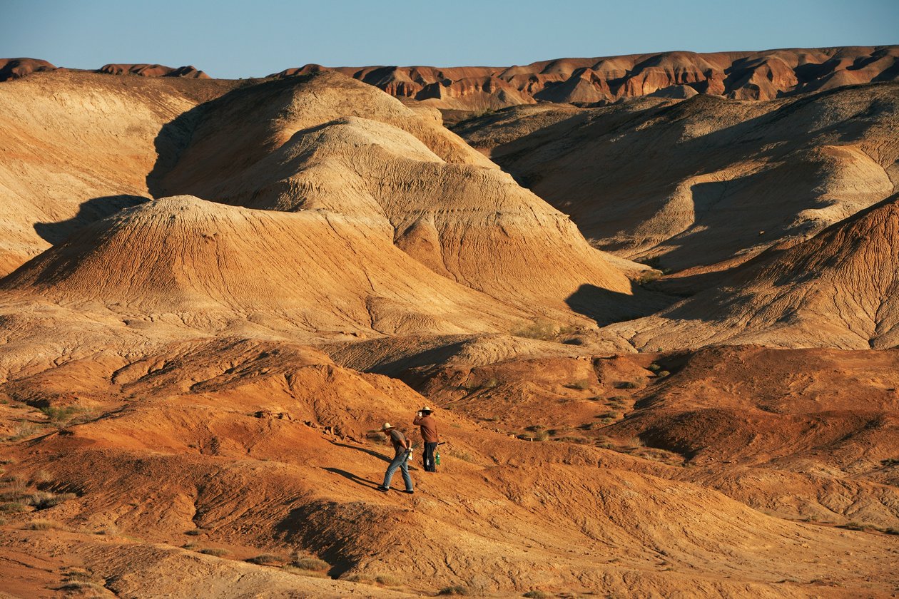 Szenen um Wu Cai Wan in der Wüste Gobi, Xinjiang, Westchina, 2007 von Ira Block