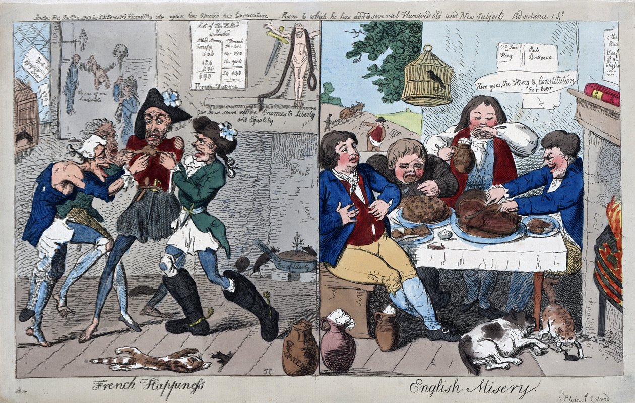 Französisches Glück: Englisches Elend von Isaac Cruikshank