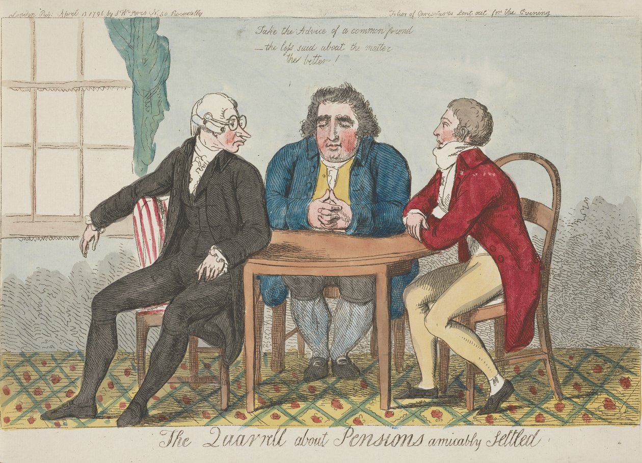 Der Streit über Pensionen gütlich beigelegt von Isaac Cruikshank