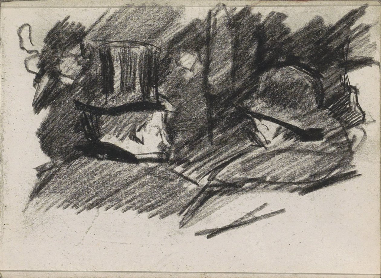 Mann und Frau mit Hut, von hinten gesehen von Isaac Israels