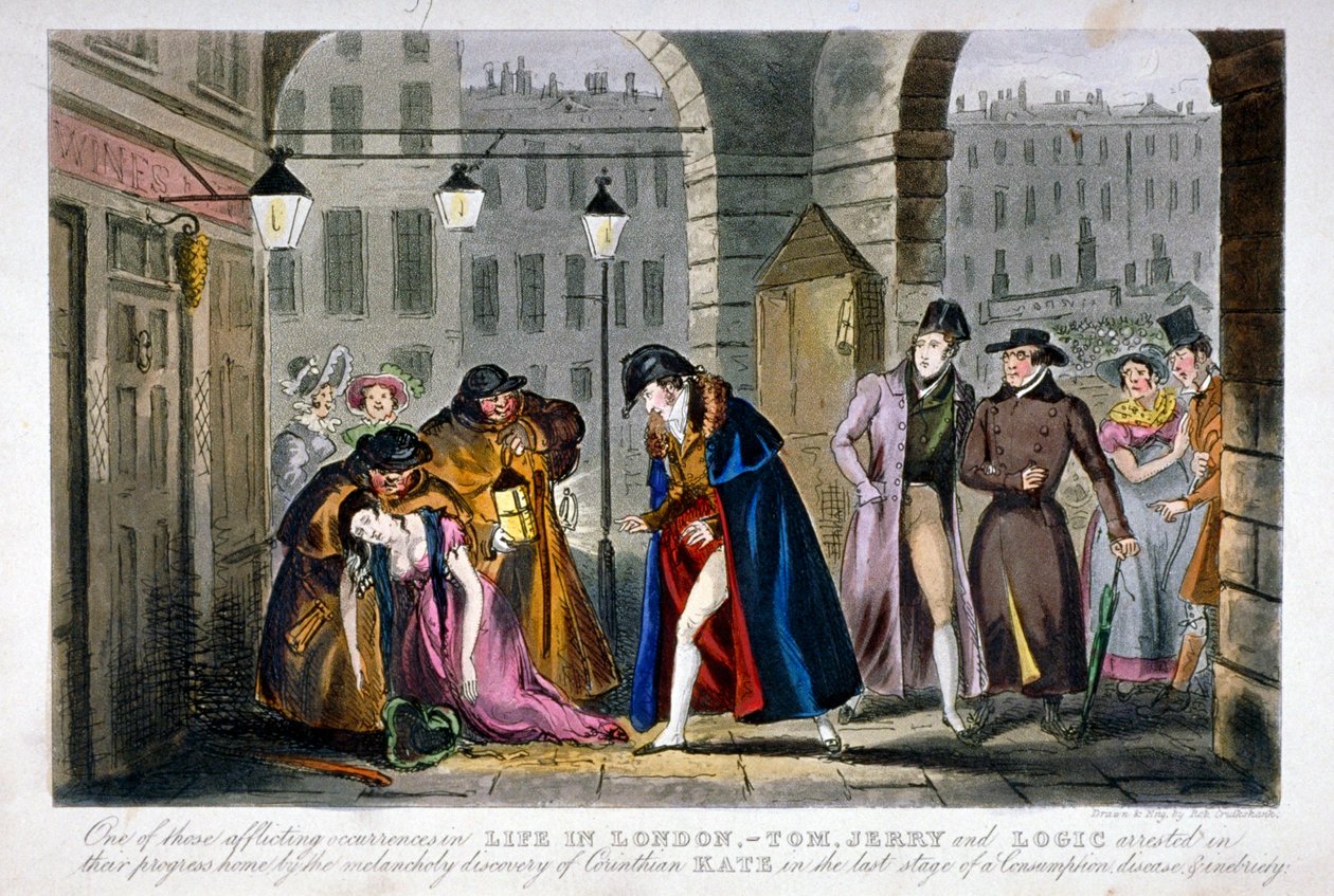 Szene in Covent Garden, Westminster, London, 1830 von Isaac Robert Cruikshank