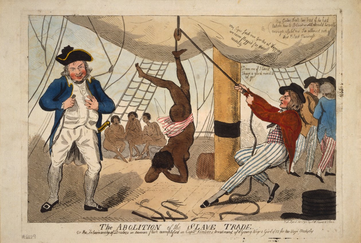 Die Abschaffung des Sklavenhandels oder die Unmenschlichkeit der Händler von Menschenfleisch, dargestellt in Captn von Isaac Robert Cruikshank