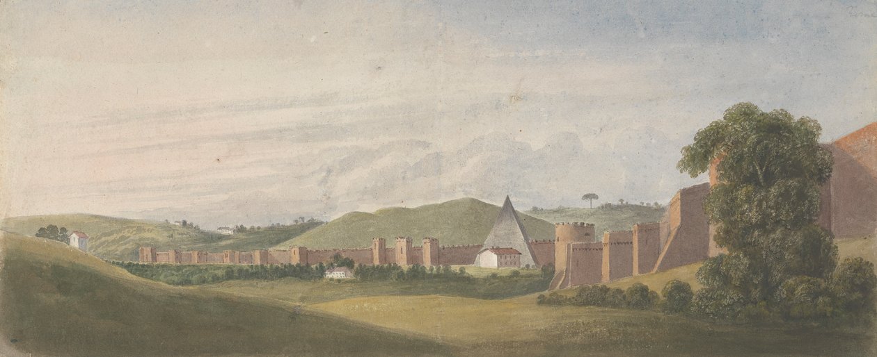 Mauern von Rom: Die Aurelianische Mauer mit der Pyramide des Cestius von Isaac Weld