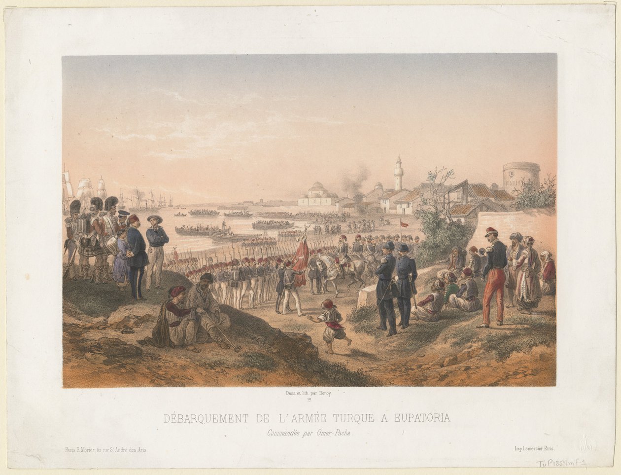 Landung der türkischen Armee in Jewpatorija unter dem Kommando von Omer Pascha, 1855 von Isidore Laurent Deroy