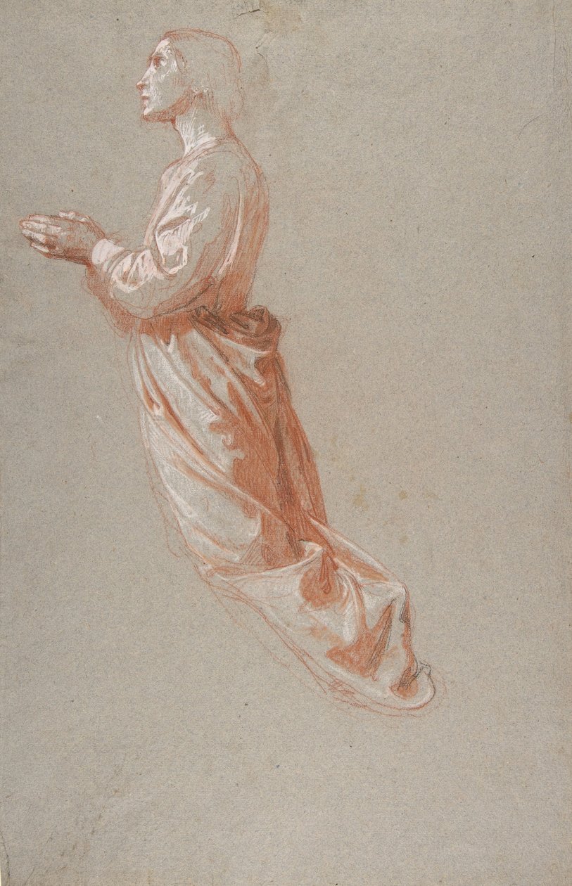Engel oberes Register, Studie für Wandmalereien in der Kapelle von Saint Remi, Sainte-Clotilde..., 19. Jahrhundert von Isidore Pils