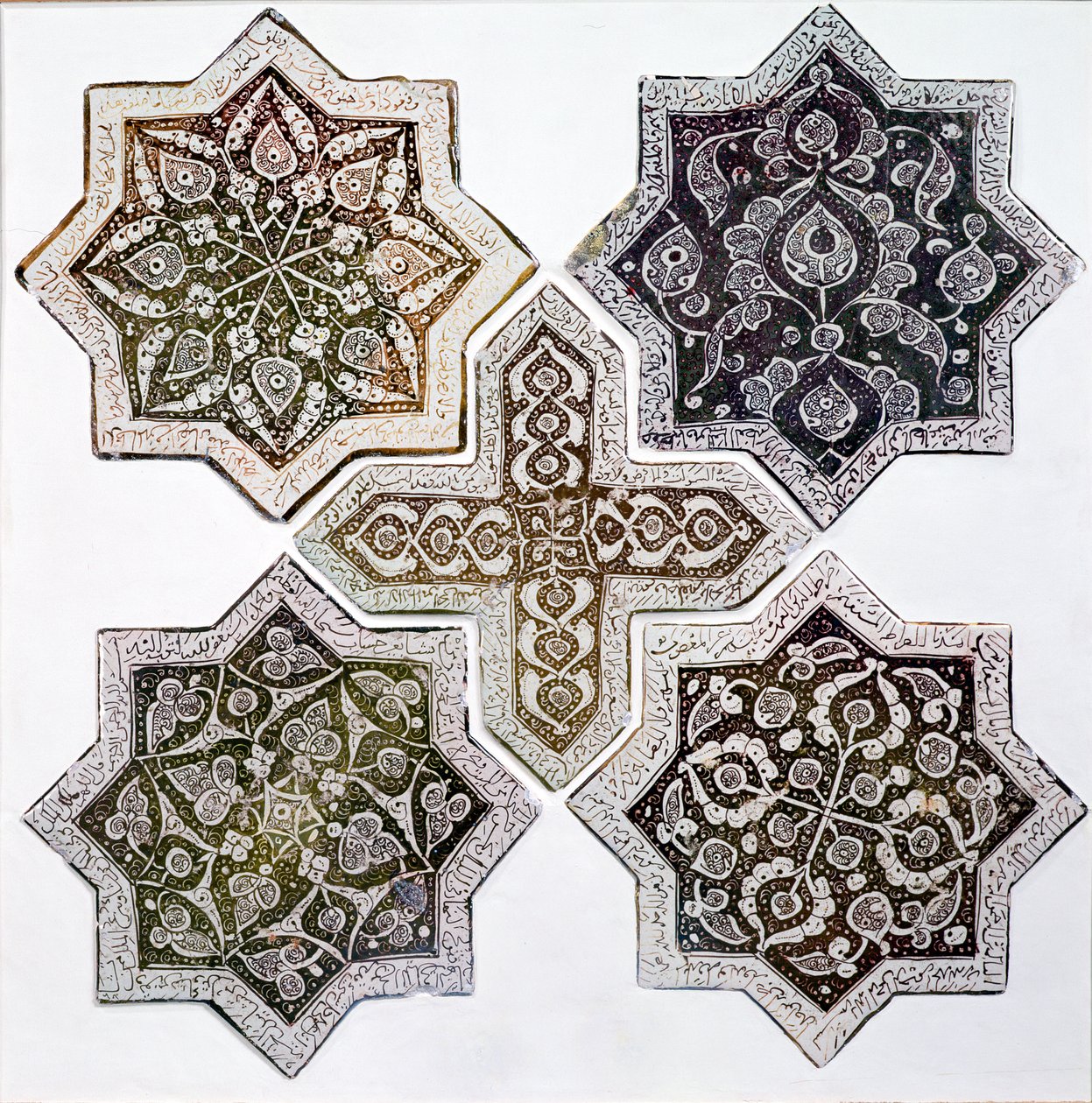 Fünf Fliesen, Kashan, Iran von Islamic School
