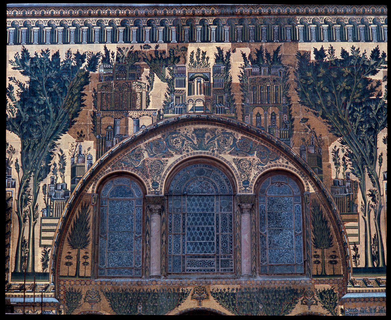 Die Umayyaden-Moschee, auch bekannt als die Große Moschee von Damaskus von Islamic School