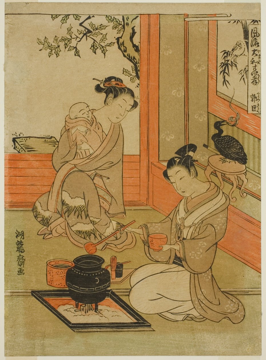 Kakkyo (Chinesisch: Guo Ju), aus der Serie "Modische japanische Versionen der Vierundzwanzig Vorbilder der kindlichen Pietät (Furyu Yamato nijushiko)" von Isoda Koryusai
