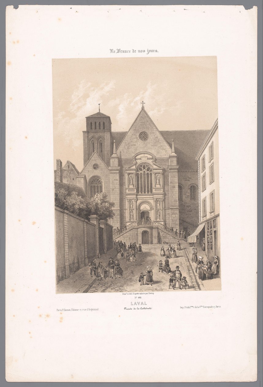 Blick auf die Kathedrale der Heiligen Dreifaltigkeit in Laval (Hedendaags Frankreich) von Isodore Laurent Deroy