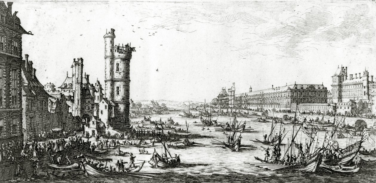 Der Palais du Louvre und der Tour de Nesle, graviert von Perelle von Israël Silvestre the Younger