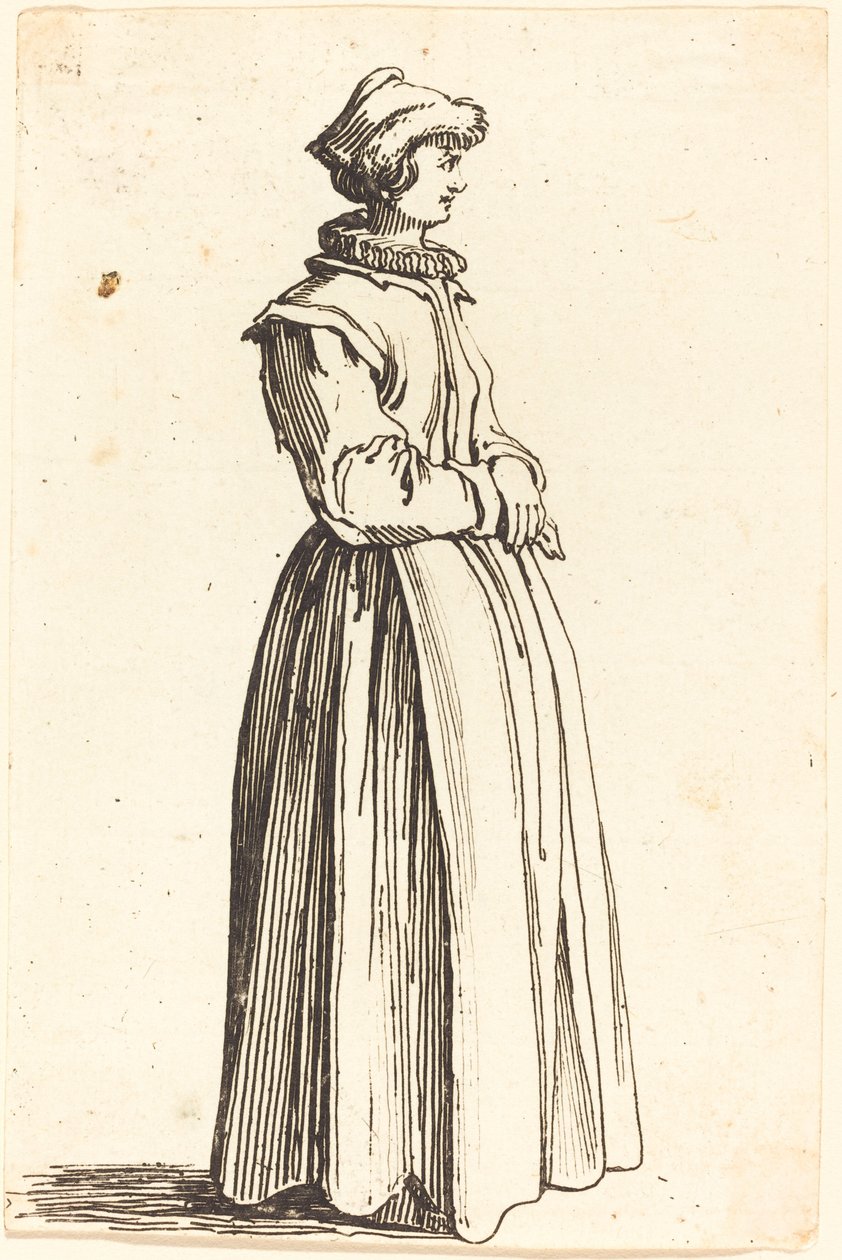 Junge Frau im Profil, nach rechts blickend von Israel Henriet after Jacques Callot