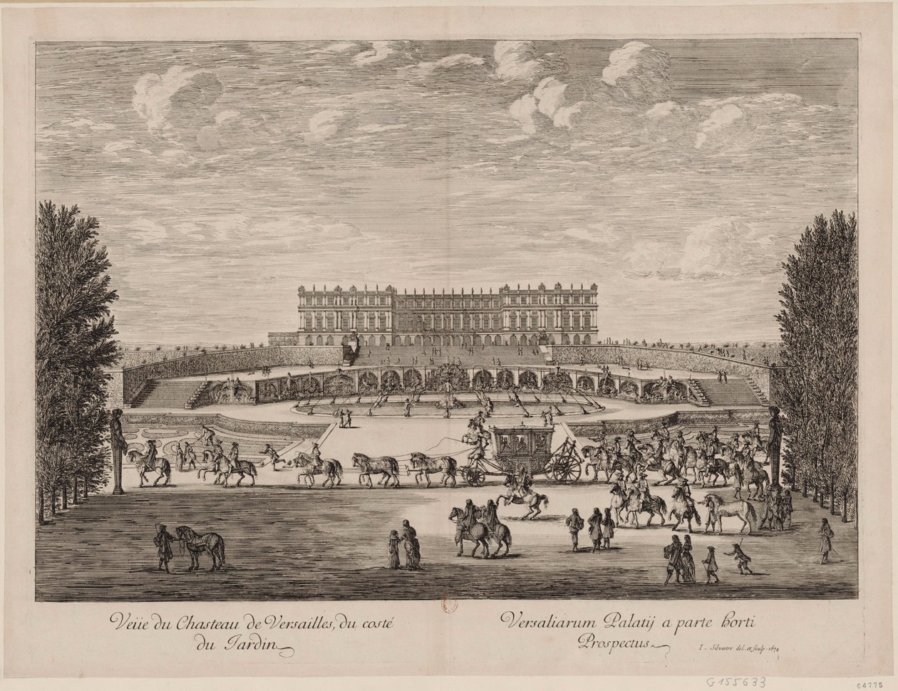 Blick auf den Palast von Versailles vom Garten aus von Israël Silvestre