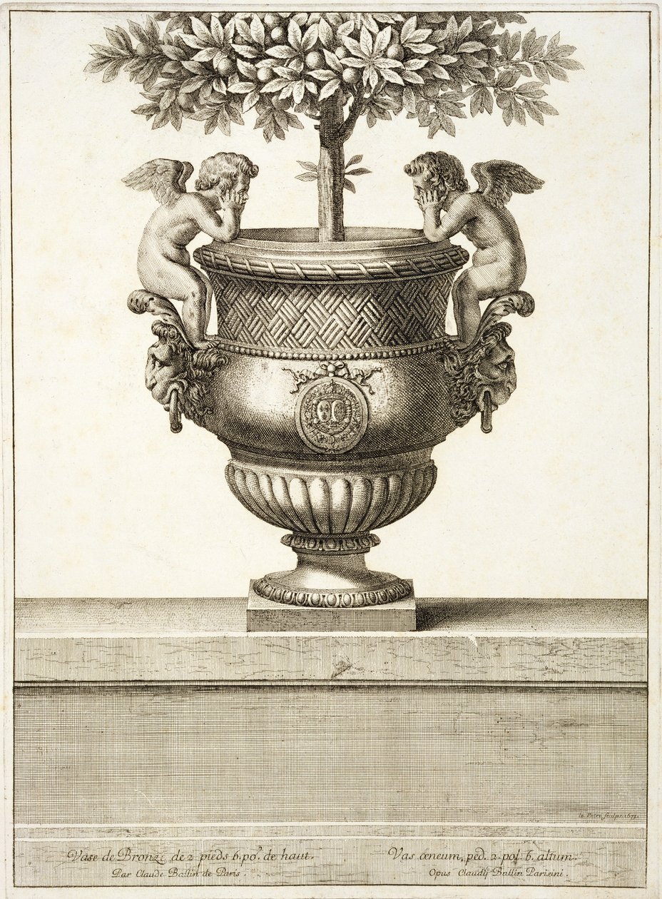 Bronzene Urnen für Zitrusbäume, Illustration aus 