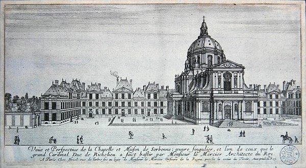 Ansicht der Kapelle und Maison de Sorbonne (Stich) von Israel the Younger Silvestre