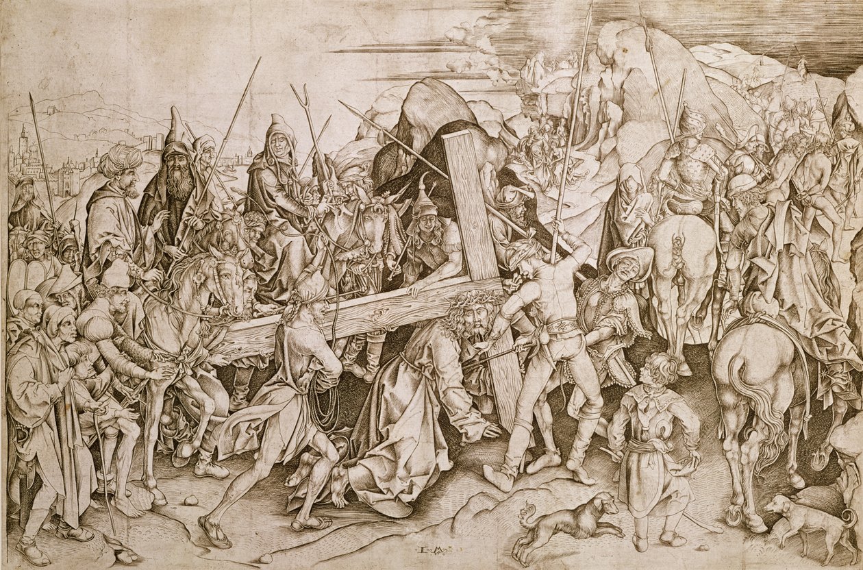 Christus trägt sein Kreuz von Israhel van Meckenem