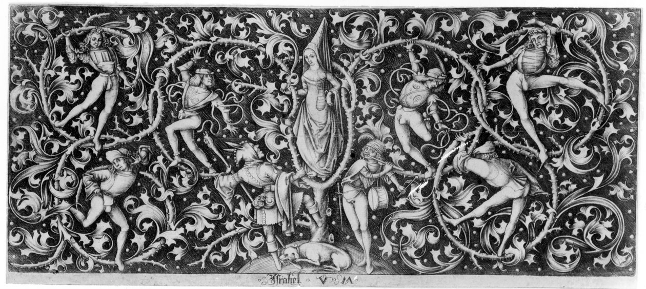 Ornament mit Morris-Tänzern, ca. 1490-1500 von Israhel van Meckenem the younger