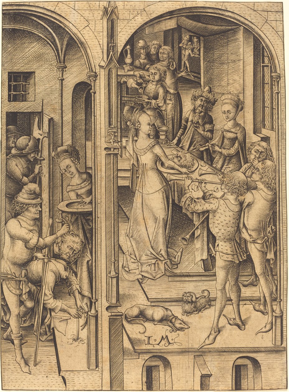 Enthauptung von Johannes dem Täufer, ca. 1480 von Israhel van Meckenem