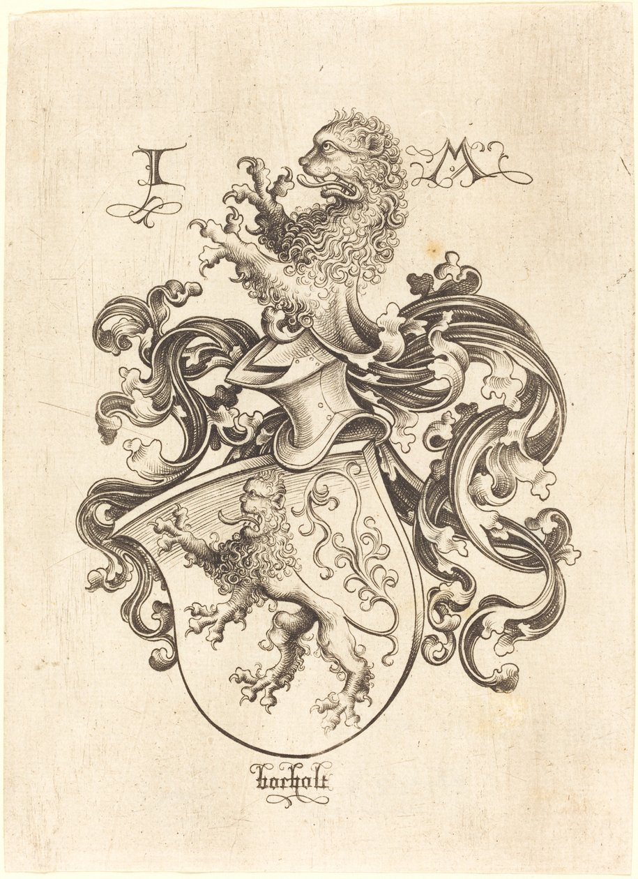 Wappen mit Löwe, ca. 1480-1490 von Israhel van Meckenem