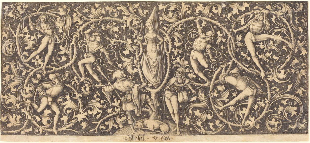 Ornament mit Morris-Tänzern, ca. 1490-1500 von Israhel van Meckenem
