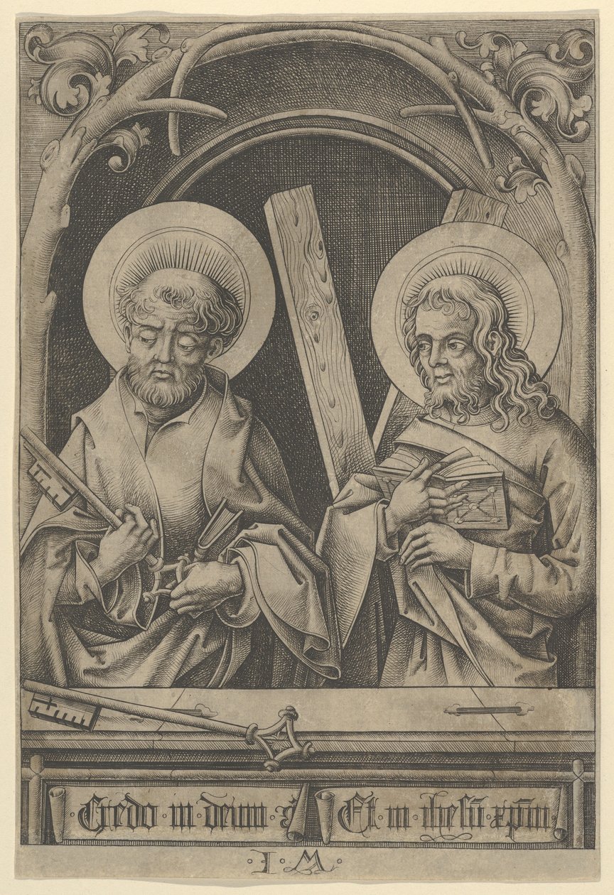 St. Peter und St. Andreas, aus Die Apostel von Israhel van Meckenem