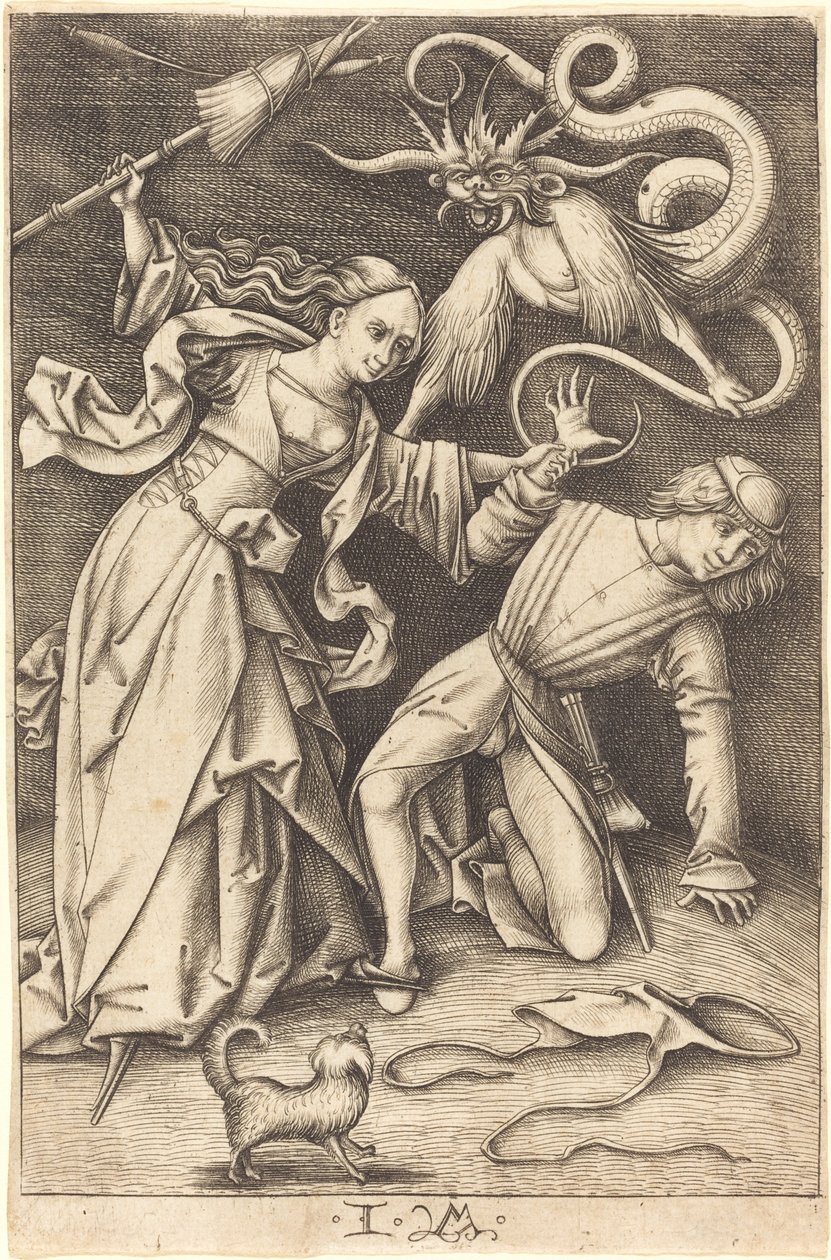 Die wütende Ehefrau, ca. 1495-1503 von Israhel van Meckenem