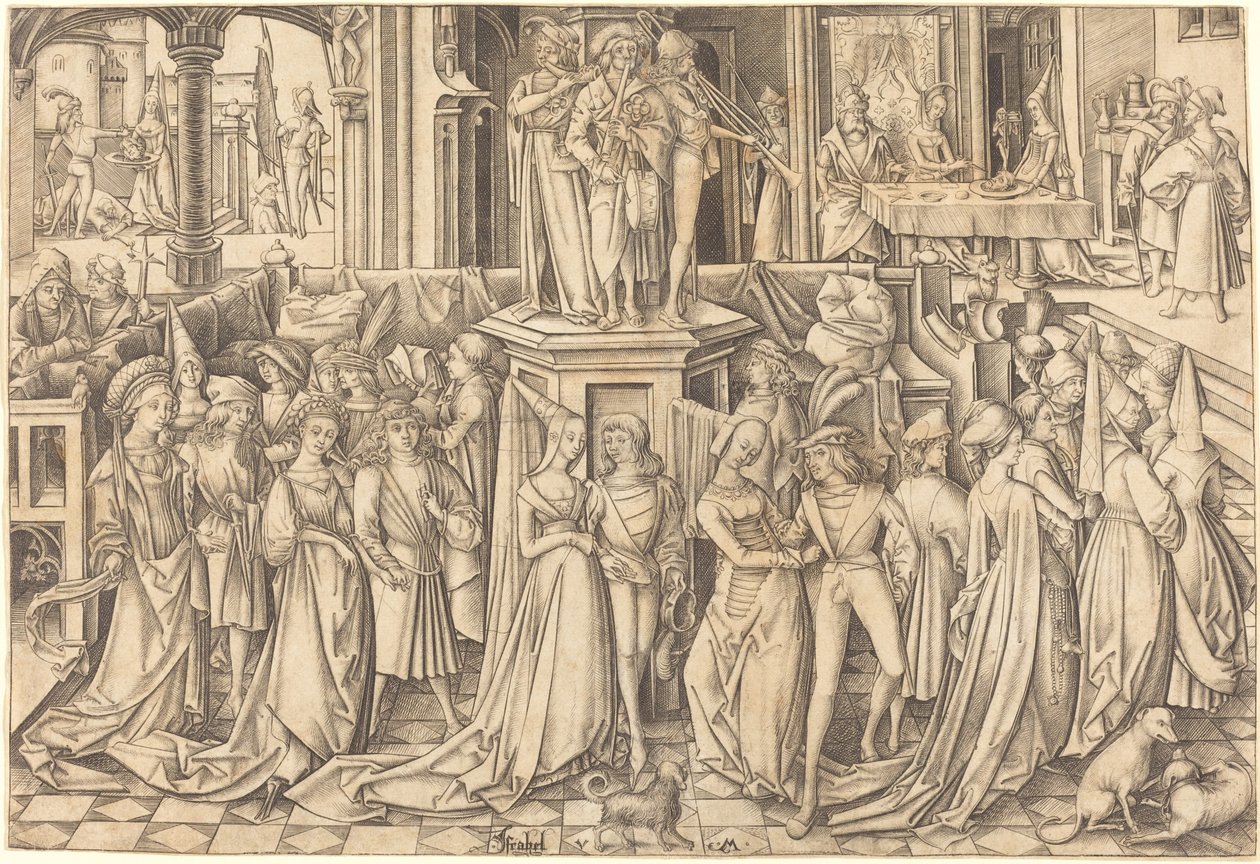 Der Tanz am Hofe des Herodes von Israhel van Meckenem