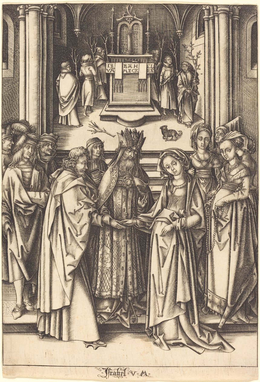 Die Hochzeit der Jungfrau, ca. 1490-1500 von Israhel van Meckenem