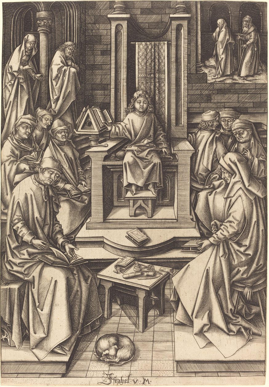 Christus unter den Ärzten von Israhel van Meckenem after Hans Holbein the Elder