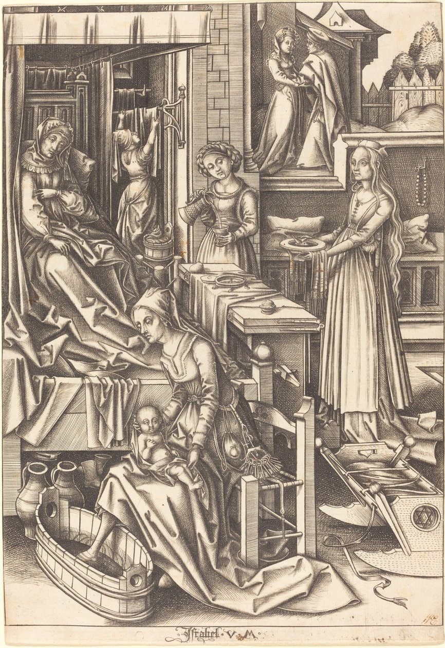 Die Geburt der Jungfrau von Israhel van Meckenem after Hans Holbein the Elder