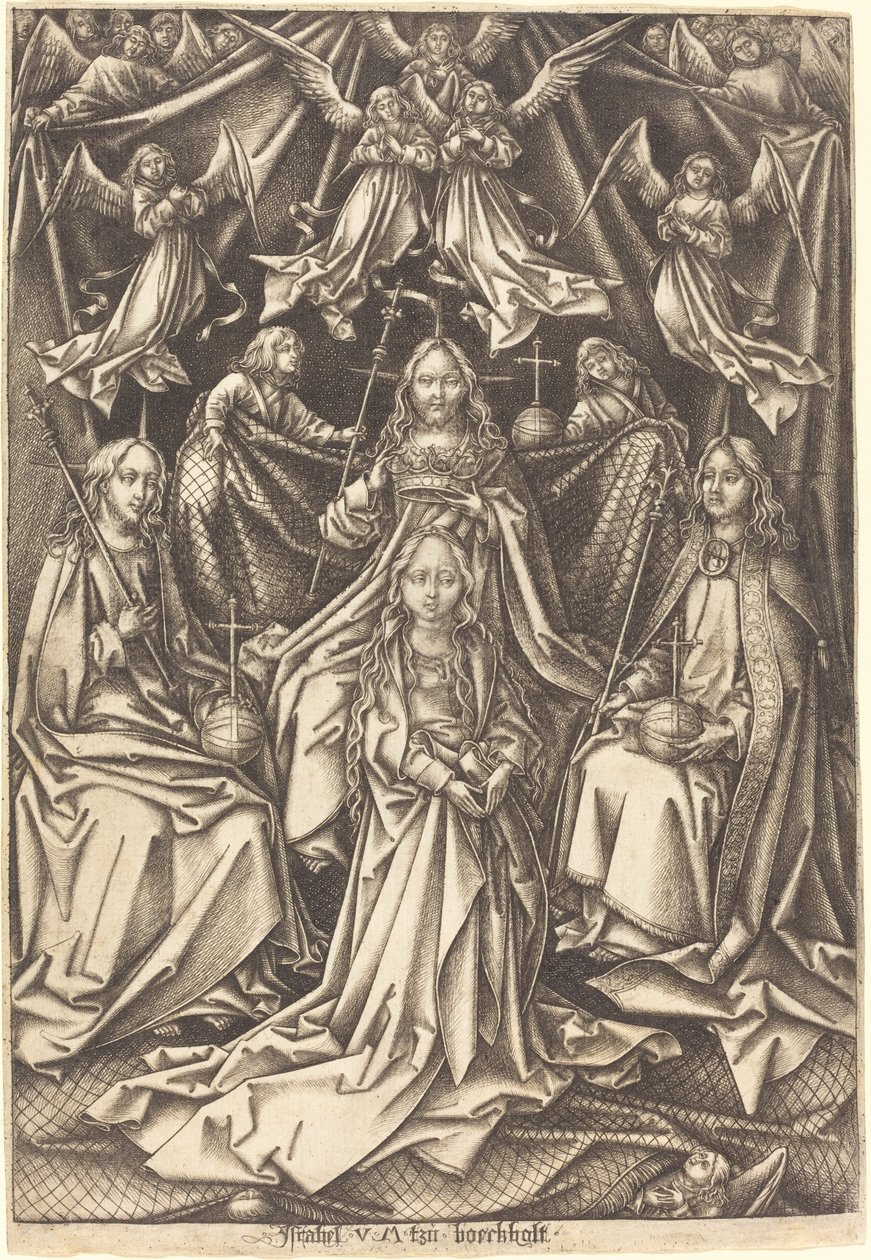 Die Krönung der Jungfrau von Israhel van Meckenem after Hans Holbein the Elder