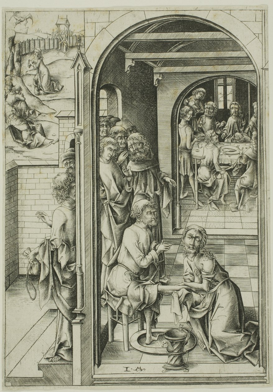 Christus wäscht die Füße der Apostel von Israhel van Meckenem the younger
