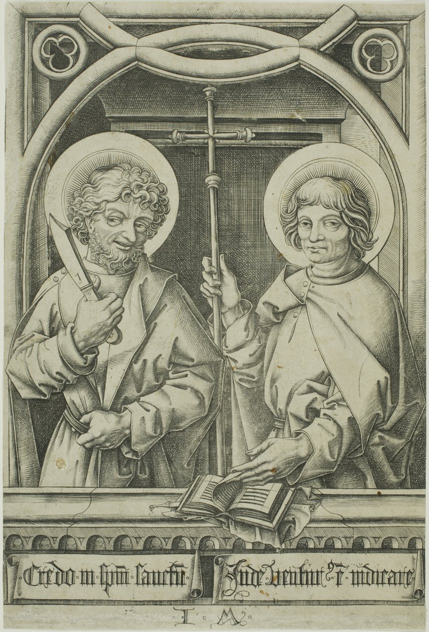 Heiliger Bartholomäus und Heiliger Philippus aus Die Zwölf Apostel von Israhel van Meckenem the younger