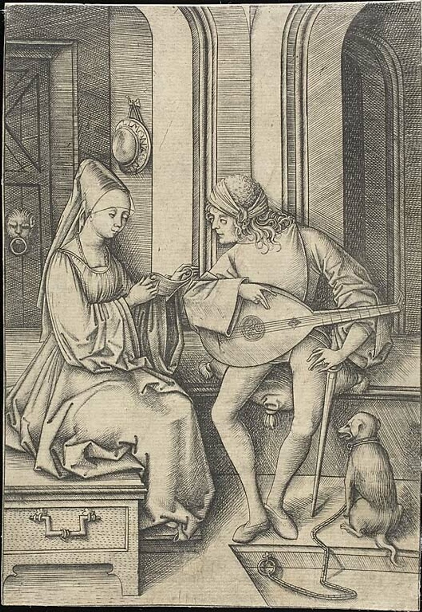 Der Sänger und der Lautenspieler von Israhel van Meckenem the younger