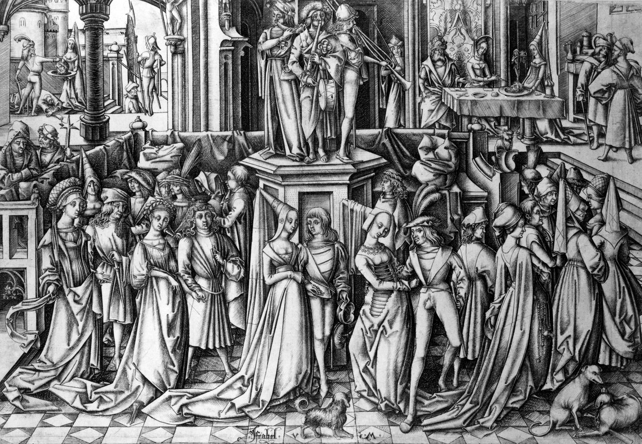 Tanz am Hofe des Herodes von Israhel van the younger Meckenem