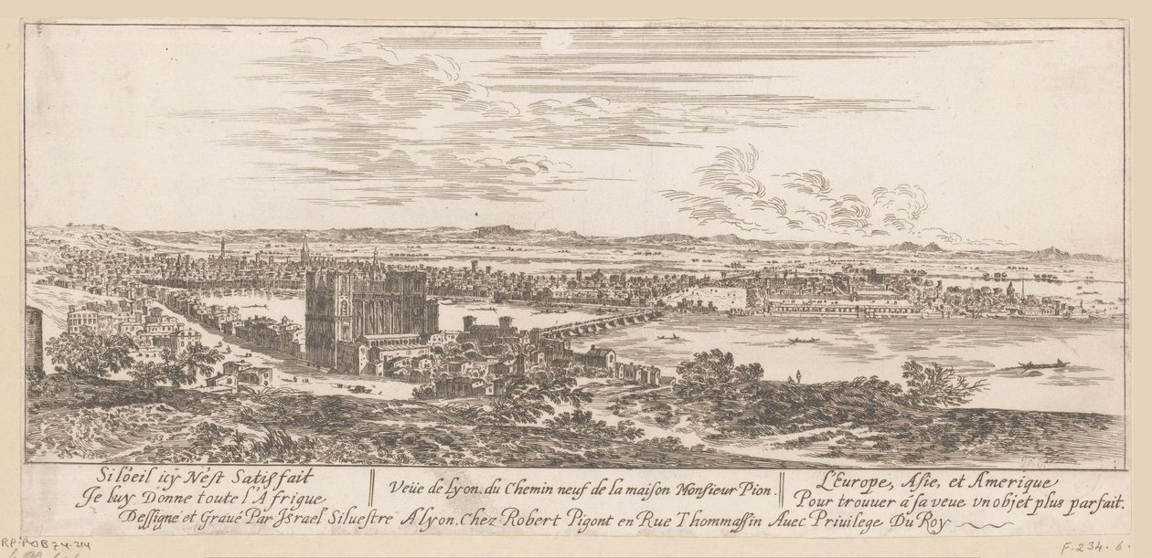 Ansicht von Lyon vom Haus von Monsieur Pion von Israël Silvestre