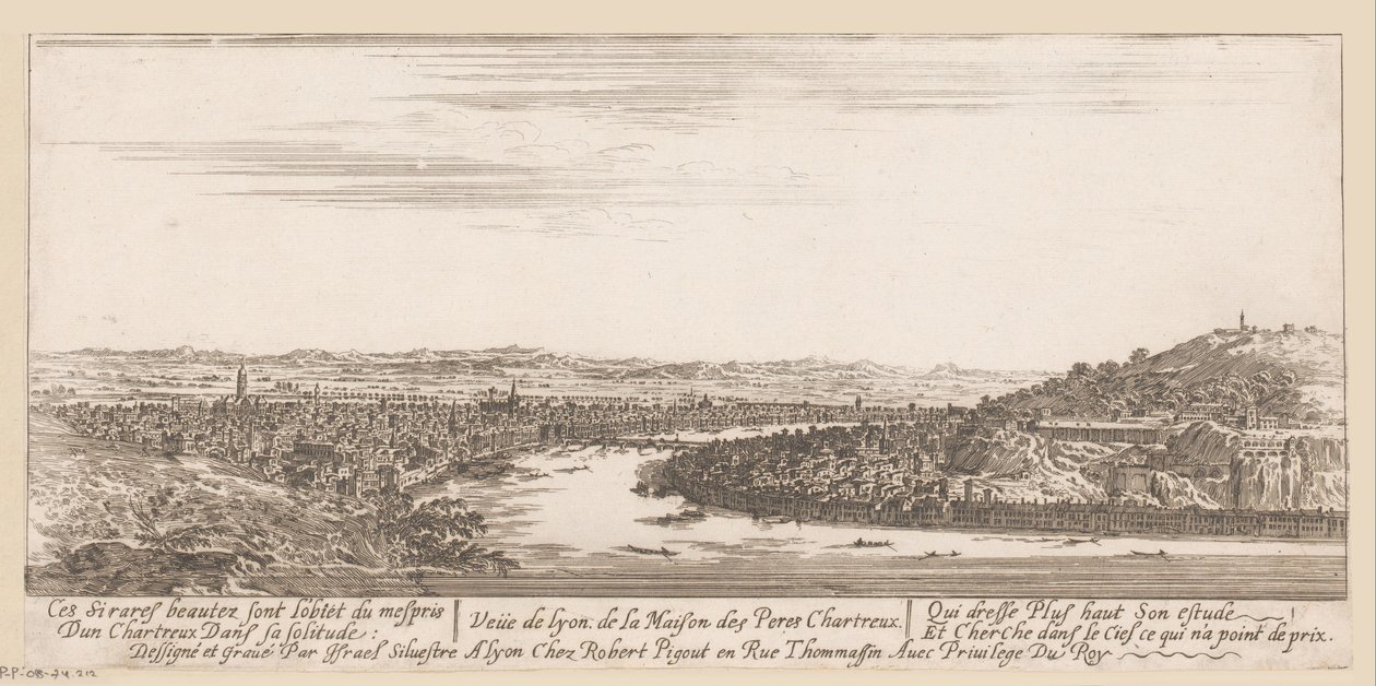 Ansicht von Lyon vom Kartäuserkloster aus von Israël Silvestre