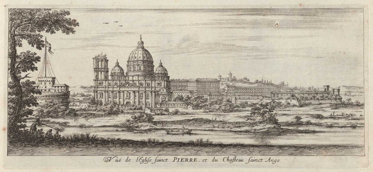 Ansicht der Kirche St. Peter und der Engelsburg von Israël Silvestre